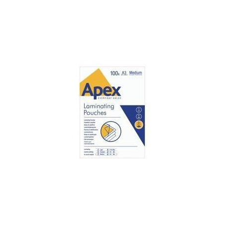 6003401 FELLOWES FUNDAS DE PLASTIFICAR APEX 125 MICRAS A3 BRILLO PACK 100 UD