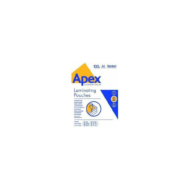 6003501 FELLOWES FUNDAS DE PLASTIFICAR APEX 125 MICRAS A4 BRILLO PACK 100 UD