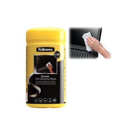 9970330 FELLOWES DISPENSADOR 100 TOALLITAS PREHUMEDECIDAS LIMPIADORAS DE PANTALLA