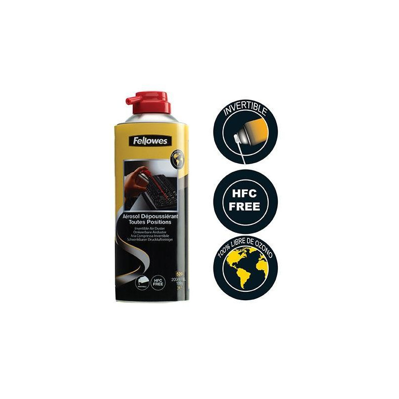 9974804 FELLOWES SPRAY DE AIRE A PRESIÓN SIN HFC INVERTIBLE 200ML