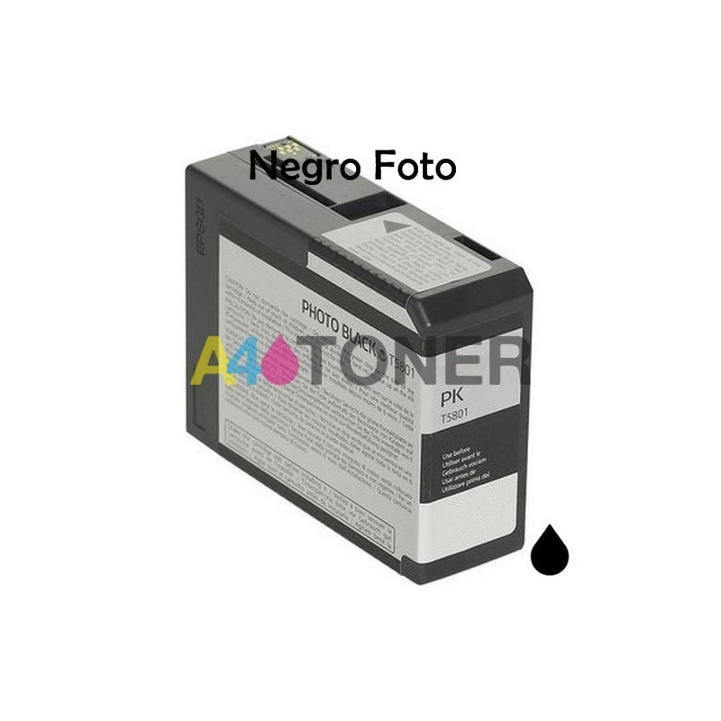 Cartucho de tinta Epson T5801 negro photo compatible con Epson C13T580100