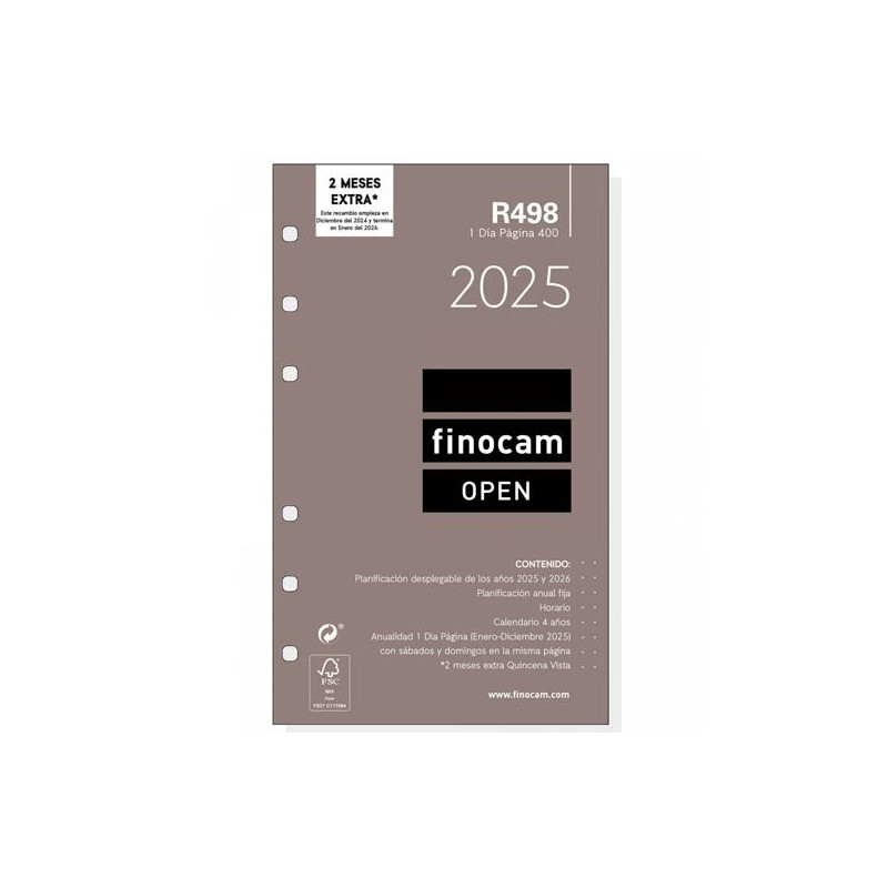 711660025 FINOCAM RECAMBIO ANUAL OPEN R498 400-91X152MM 1DP 2025