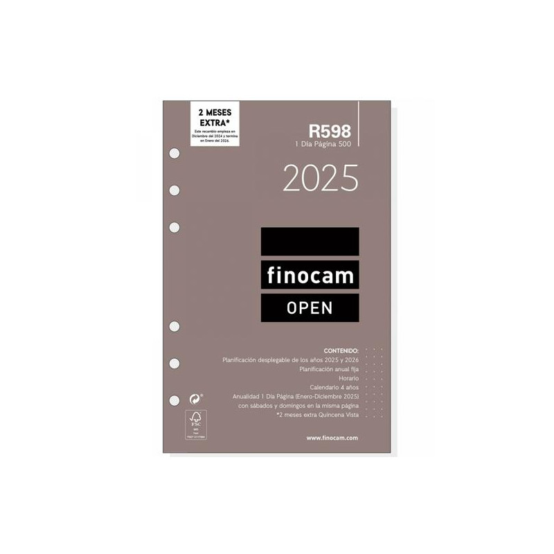 711670025 FINOCAM RECAMBIO ANUAL OPEN R598 500-117X181MM 1DP 2025