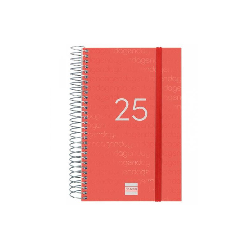 741093025 FINOCAM AGENDA ANUAL YEAR ESPIRAL E5-117X181MM 1DP ROJO 2025