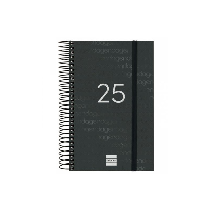 741096025 FINOCAM AGENDA ANUAL YEAR ESPIRAL E5-117X181MM 1DP NEGRO 2025