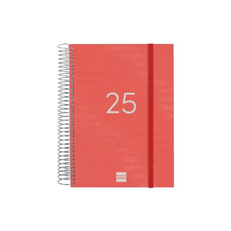 741103025 FINOCAM AGENDA ANUAL YEAR ESPIRAL E10-155X212MM 1DP ROJO 2025