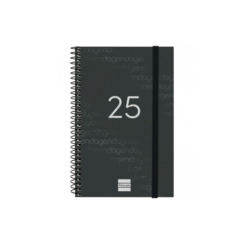 741446025 FINOCAM AGENDA ANUAL YEAR ESPIRAL E5-117X181MM SVH NEGRO 2025