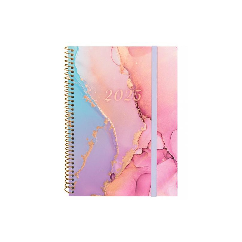 742232625 FINOCAM AGENDA ANUAL DESIGN COLLECTION ESPIRAL E10-155X212MM SVH GOLDY 2025