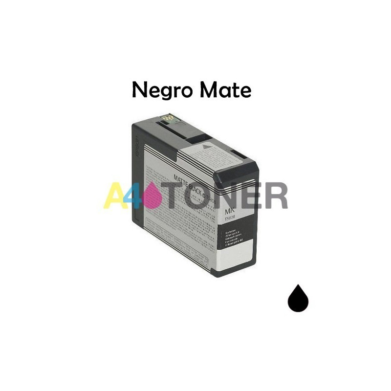 Cartucho de tinta Epson T5808 negro mate compatible con Epson C13T580800
