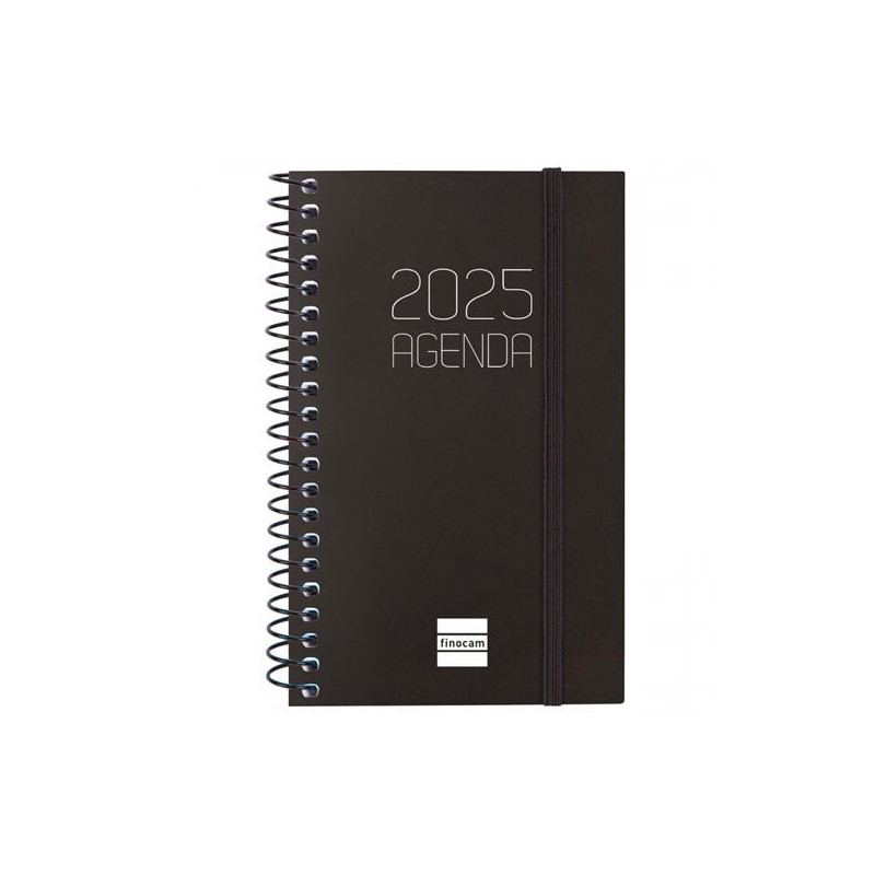 742716025 FINOCAM AGENDA ANUAL OPAQUE ESPIRAL E3-79X127MM SVH NEGRO 2025