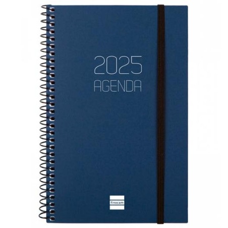 742751025 FINOCAM AGENDA ANUAL OPAQUE ESPIRAL E5-117X181MM SVH AZUL 2025