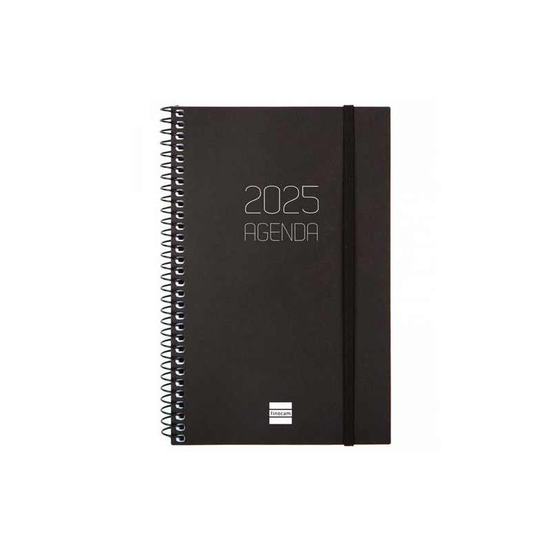 742756025 FINOCAM AGENDA ANUAL OPAQUE ESPIRAL E5-117X181MM SVH NEGRO 2025