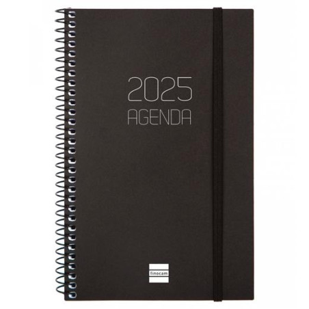 742756025 FINOCAM AGENDA ANUAL OPAQUE ESPIRAL E5-117X181MM SVH NEGRO 2025