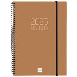 742764025 FINOCAM AGENDA ANUAL OPAQUE ESPIRAL E10-155X212MM SVH MARRÓN 2025