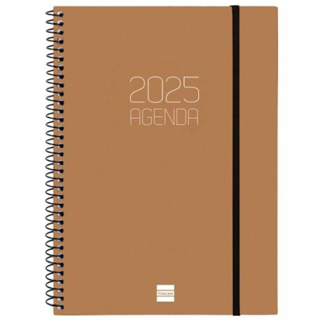 742764025 FINOCAM AGENDA ANUAL OPAQUE ESPIRAL E10-155X212MM SVH MARRÓN 2025