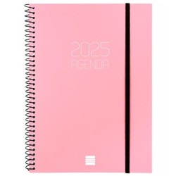 742764525 FINOCAM AGENDA ANUAL OPAQUE ESPIRAL E10-155X212MM SVH ROSA 2025