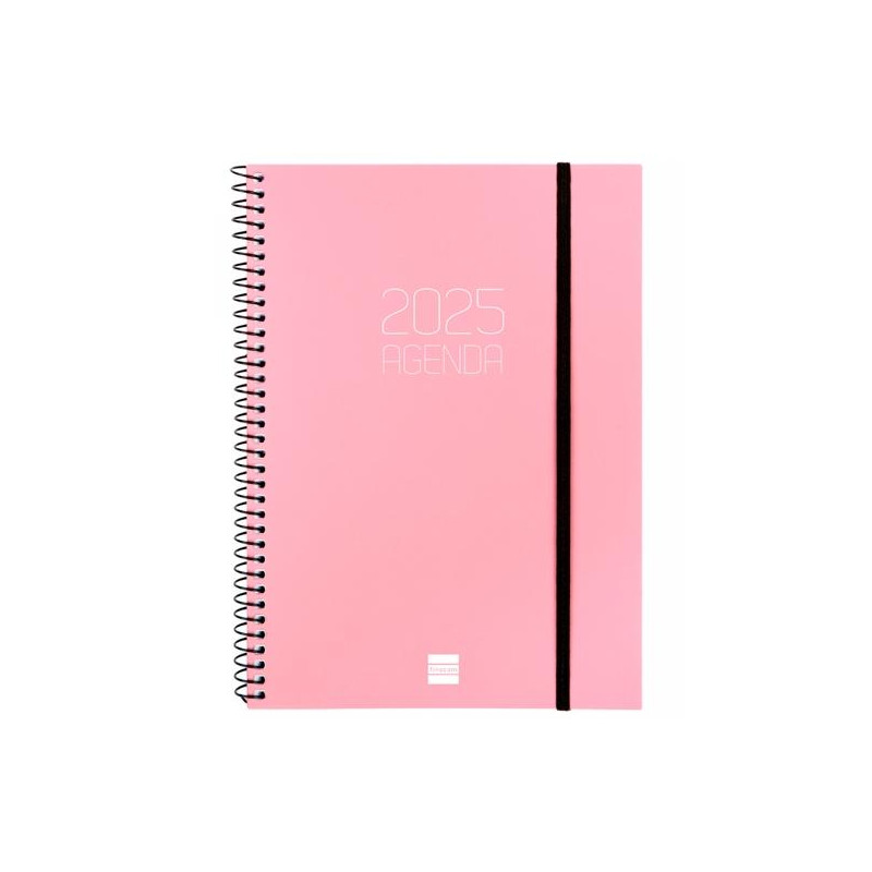 742764525 FINOCAM AGENDA ANUAL OPAQUE ESPIRAL E10-155X212MM SVH ROSA 2025