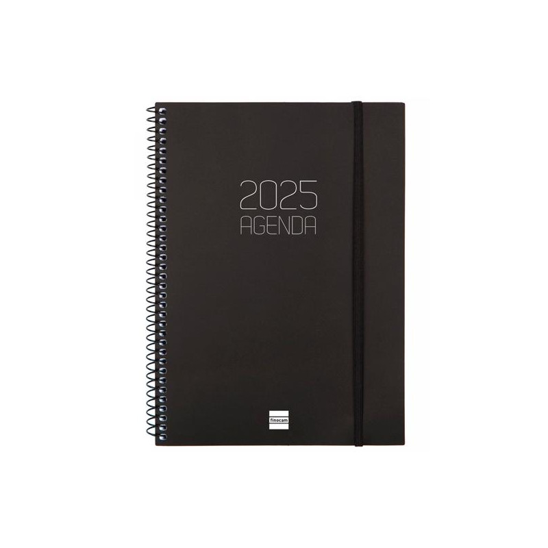 742766025 FINOCAM AGENDA ANUAL OPAQUE ESPIRAL E10-155X212MM SVH NEGRO 2025