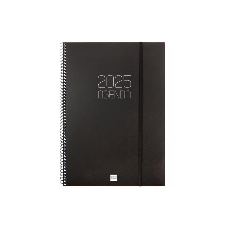 742786025 FINOCAM AGENDA ANUAL OPAQUE ESPIRAL E40-210X297MM SVH NEGRO 2025