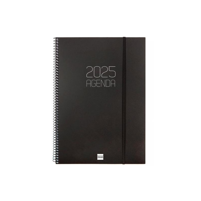 742856025 FINOCAM AGENDA ANUAL OPAQUE ESPIRAL E40-210X297MM SVV NEGRO 2025