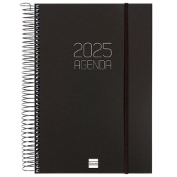 742876025 FINOCAM AGENDA ANUAL OPAQUE ESPIRAL E11-165X242MM 1DP NEGRO 2025