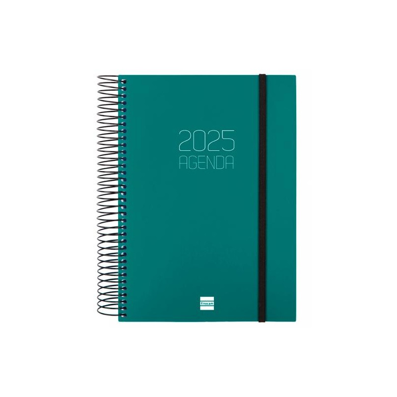 742912025 FINOCAM AGENDA ANUAL OPAQUE ESPIRAL E10-155X212MM 1DP VERDE 2025