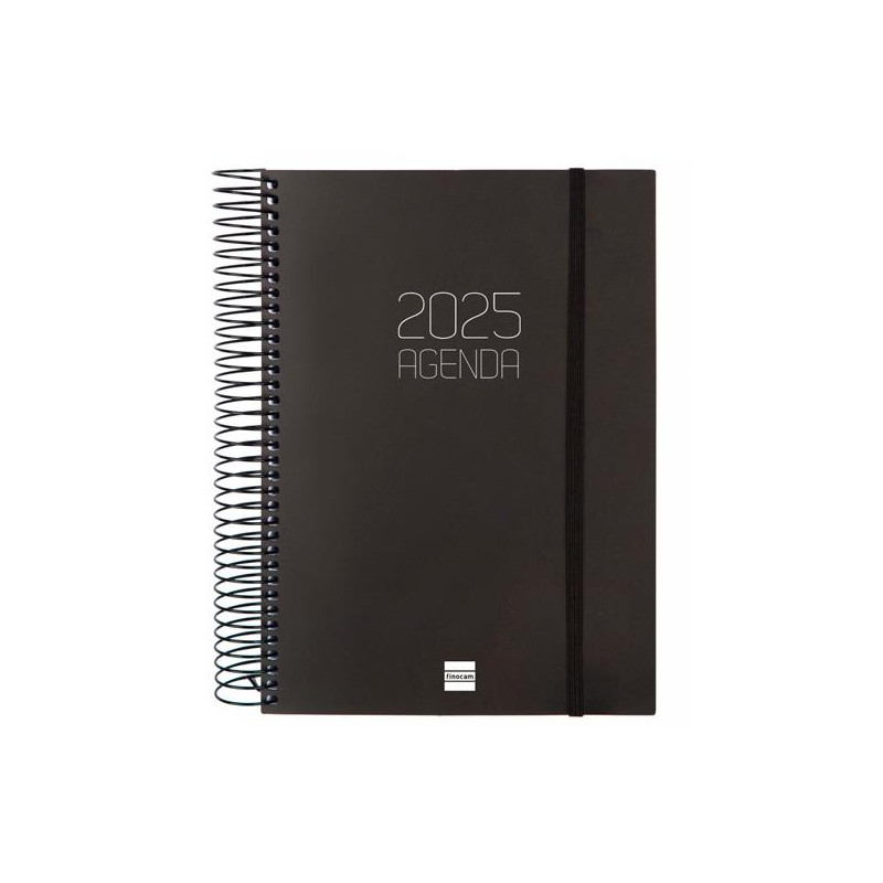 742916025 FINOCAM AGENDA ANUAL OPAQUE ESPIRAL E10-155X212MM 1DP NEGRO 2025