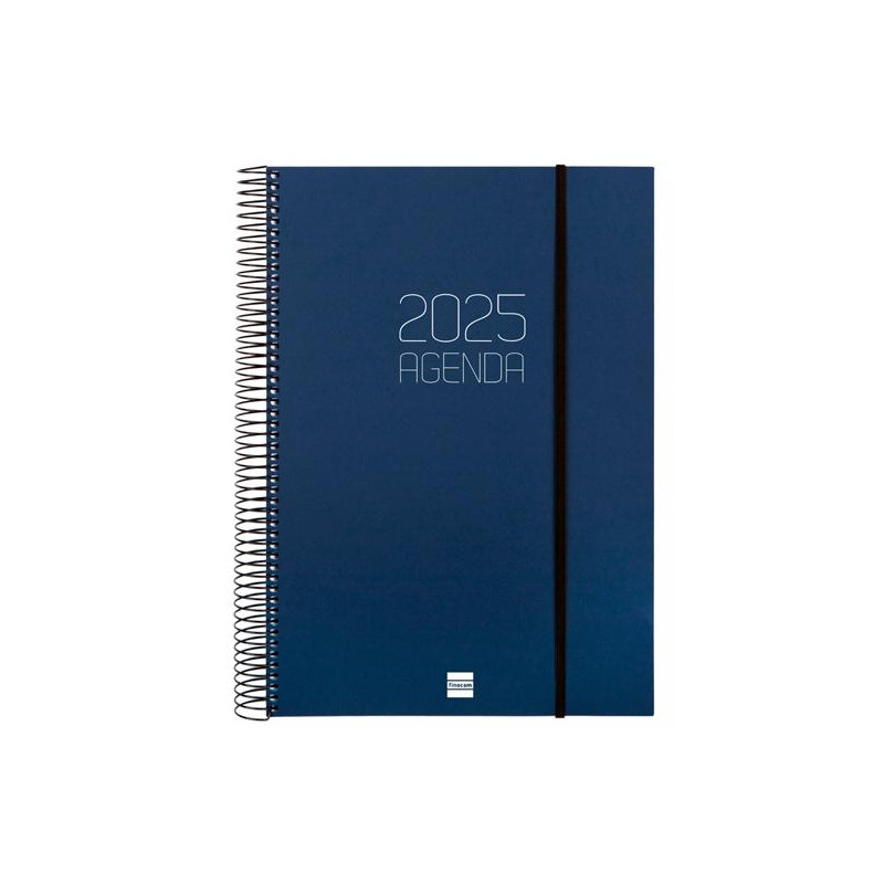 742921025 FINOCAM AGENDA ANUAL OPAQUE ESPIRAL E40-210X297MM 1DP AZUL 2025