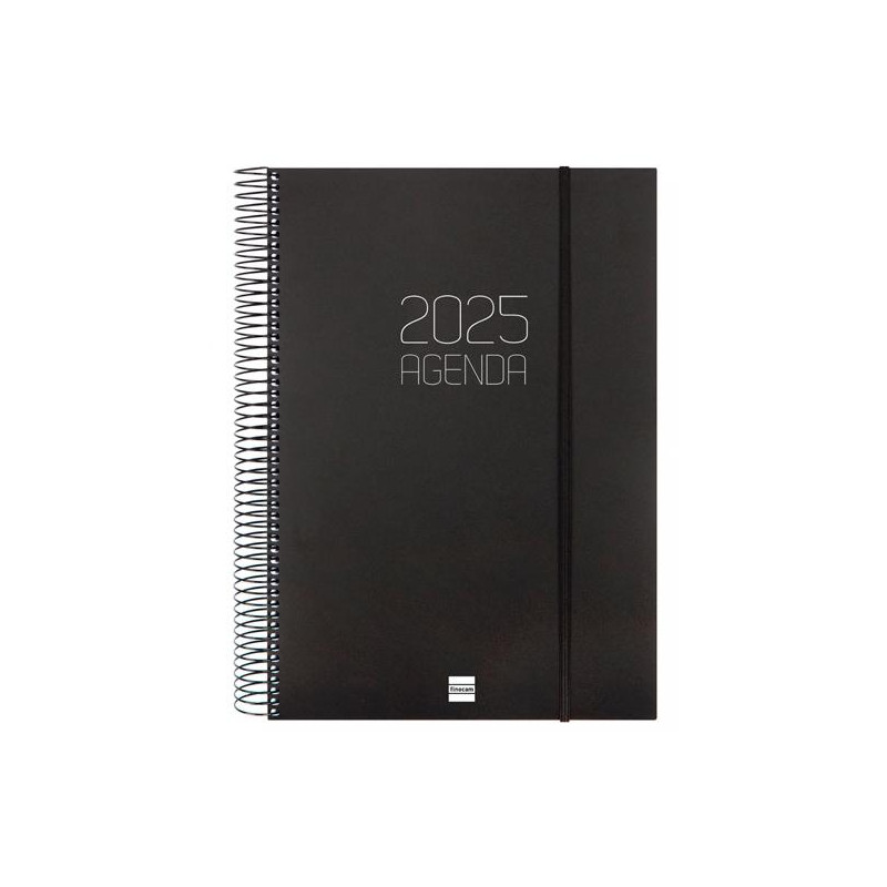 742926025 FINOCAM AGENDA ANUAL OPAQUE ESPIRAL E40-210X297MM 1DP NEGRO 2025