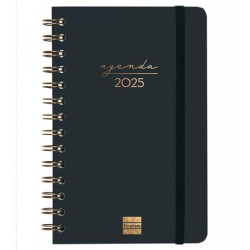 762000125 FINOCAM AGENDA ANUAL ALMA ESPIRAL E5-117X181MM SVH NEGRO 2025