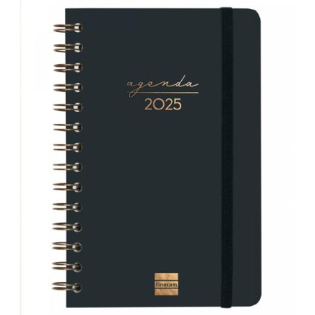 762000125 FINOCAM AGENDA ANUAL ALMA ESPIRAL E5-117X181MM SVH NEGRO 2025