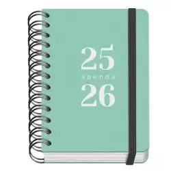 51783 DOHE AGENDA ESCOLAR GRAMMAR A6 ESPIRAL DOBLE DP TAPA PP VERDE 2025-2026