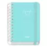 51938 DOHE AGENDA ESCOLAR SERENITY WIRE´O A6 ESPIRAL DOBLE DP TAPA DURA VERDE 2025-2026
