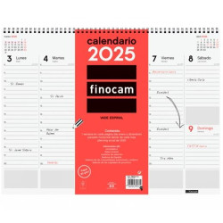 780260025 FINOCAM VADE CALENDARIO ESPIRAL 420X310MM SEMANA VISTA NEUTRO 2025