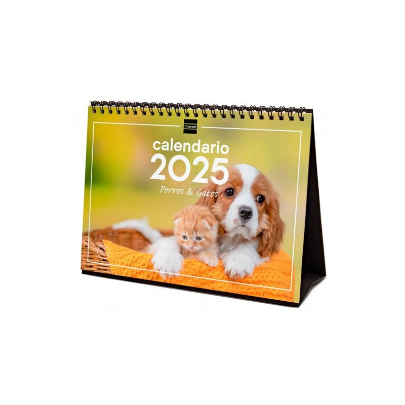 780323925 FINOCAM CALENDARIO DE SOBREMESA PARA ESCRIBIR S-210X150MM IMÁGENES PERROS Y GATOS 2025