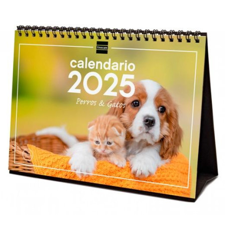 780323925 FINOCAM CALENDARIO DE SOBREMESA PARA ESCRIBIR S-210X150MM IMÁGENES PERROS Y GATOS 2025