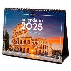 780324125 FINOCAM CALENDARIO DE SOBREMESA PARA ESCRIBIR S-210X150MM IMÁGENES MARAVILLAS DEL MUNDO 2025