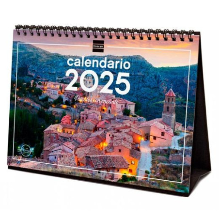 780324225 FINOCAM CALENDARIO DE SOBREMESA PARA ESCRIBIR S-210X150MM IMÁGENES PUEBLOS CON ENCANTO 2025