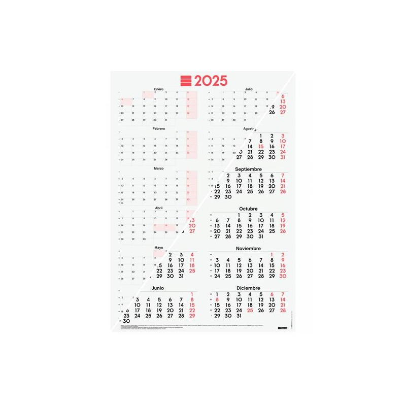 780340025 FINOCAM PÓSTER CALENDARIO MIXTO 485X680MM NEUTRO 2025