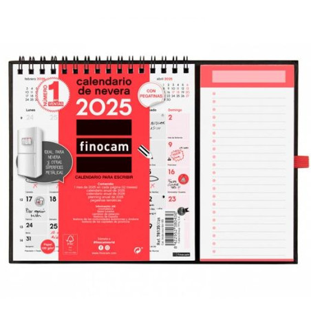 781350025 FINOCAM CALENDARIO CON IMÁN PARA ESCRIBIR XS-140X150MM NEUTRO 2025