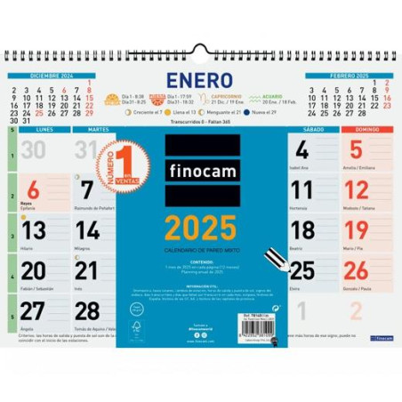 781400025 FINOCAM CALENDARIO DE PARED MIXTO 430X310MM COLOR 2025