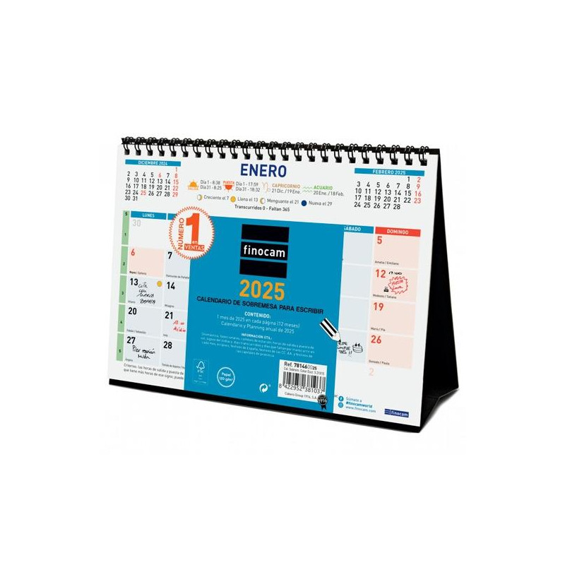 781460025 FINOCAM CALENDARIO DE SOBREMESA PARA ESCRIBIR S-210X150MM COLOR 2025