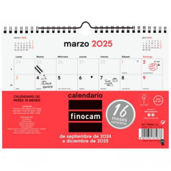 782040025 FINOCAM CALENDARIO DE PARED 16 MESES 210X150MM NEUTRO 2024-2025