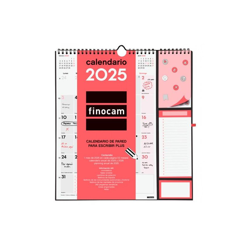 782120025 FINOCAM CALENDARIO DE PARED PLUS-215X325MM NEUTRO 2025