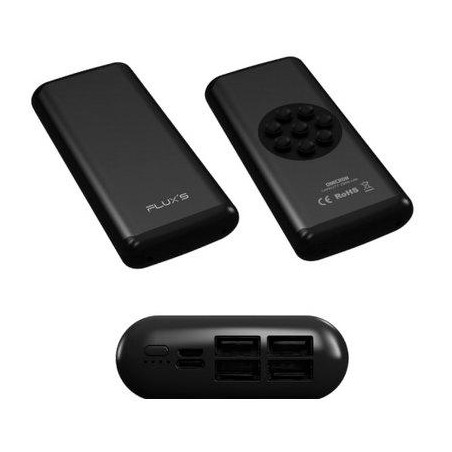 00134 FLUX´S CARGADOR POWER BANK CON CARGA INALÁMBRICA OMICRON DE SOBREMESA QI 20K MAH NEGRO