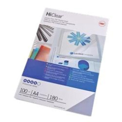 CE011880E GBC PORTADAS ENCUADERNACIÓN HICLEAR A4 PVC 180 MICRAS CRISTAL TRANSPARENTE PACK 100 UD