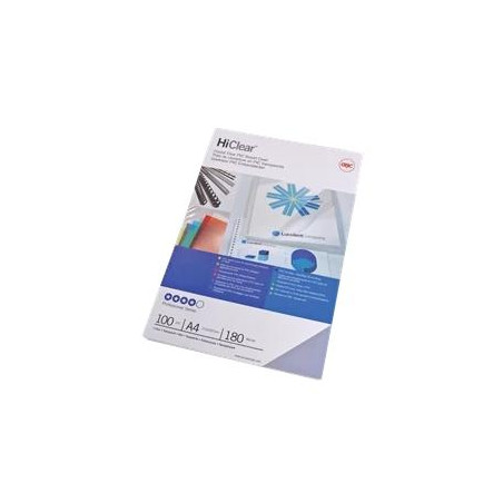 CE011880E GBC PORTADAS ENCUADERNACIÓN HICLEAR A4 PVC 180 MICRAS CRISTAL TRANSPARENTE PACK 100 UD