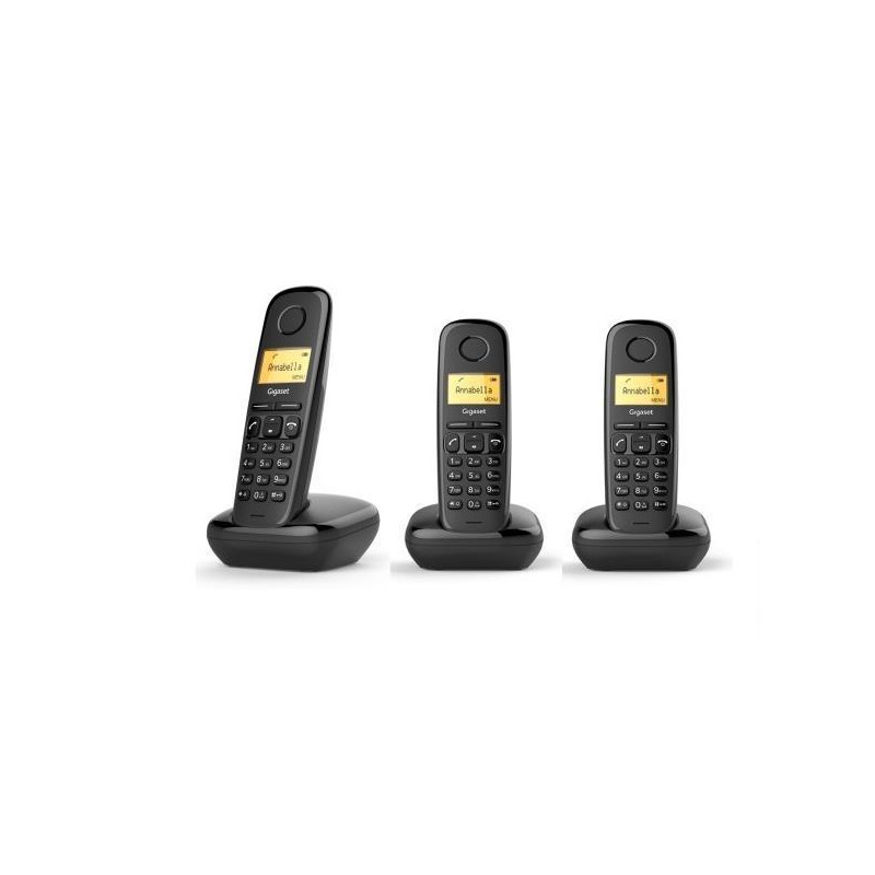 L36852-H2802-D201 GIGASET TELEFONO INALAMBRICO A170 TRIO NEGRO DECT DIGITAL