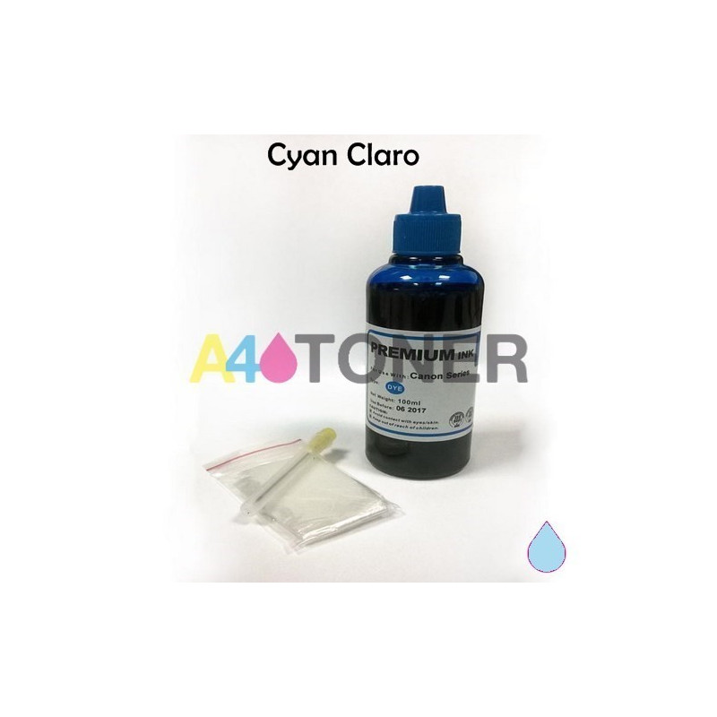 Botella de tinta universal photo cyan para HP / Lexmark / Canon / Brother photo cyan 100 ml
