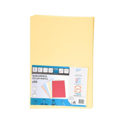 400040605 GIO SUBCARPETA SIMPLE CARTULINA FOLIO 180GR AMARILLO PASTEL -50U-